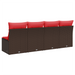 | Tuinbank | met kussen Bruin 227 x 62 x 69 cm poly rattan