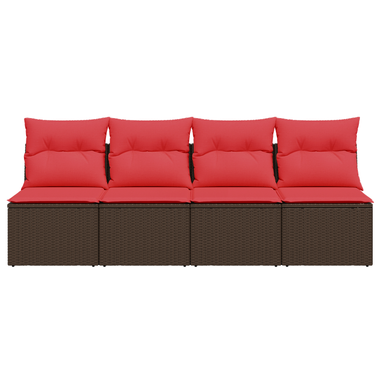 | Tuinbank | met kussen Bruin 227 x 62 x 69 cm poly rattan