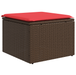Tuinkruk met kussen 55x55x37 cm poly rattan bruin