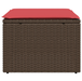 Tuinkruk met kussen 55x55x37 cm poly rattan bruin