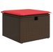 Tuinkruk met kussen 55x55x37 cm poly rattan bruin