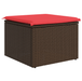 Tuinkruk met kussen 55x55x37 cm poly rattan bruin