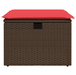Tuinkruk met kussen 55x55x37 cm poly rattan bruin