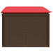 Tuinkruk met kussen 55x55x37 cm poly rattan bruin