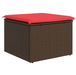 Tuinkruk met kussen 55x55x37 cm poly rattan bruin