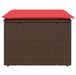 Tuinkruk met kussen 55x55x37 cm poly rattan bruin