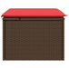 Tuinkruk met kussen 55x55x37 cm poly rattan bruin