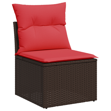 | Tuinbank | met kussen met opslag Bruin 55 x 62 x 69 cm Poly riet