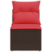 | Tuinbank | met kussen met opslag Bruin 55 x 62 x 69 cm Poly riet