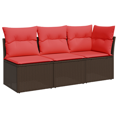 | Tuin Sofa | met kussen Bruin 172 x 62 x 69 cm Poly rattan
