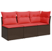 | Tuin Sofa | met kussen Bruin 172 x 62 x 69 cm Poly rattan