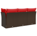 | Tuin Sofa | met kussen Bruin 172 x 62 x 69 cm Poly rattan