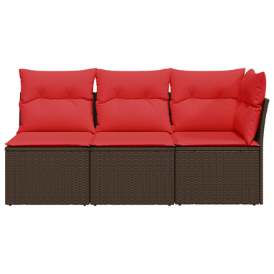 | Tuin Sofa | met kussen Bruin 172 x 62 x 69 cm Poly rattan