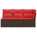 | Tuin Sofa | met kussen Bruin 172 x 62 x 69 cm Poly rattan