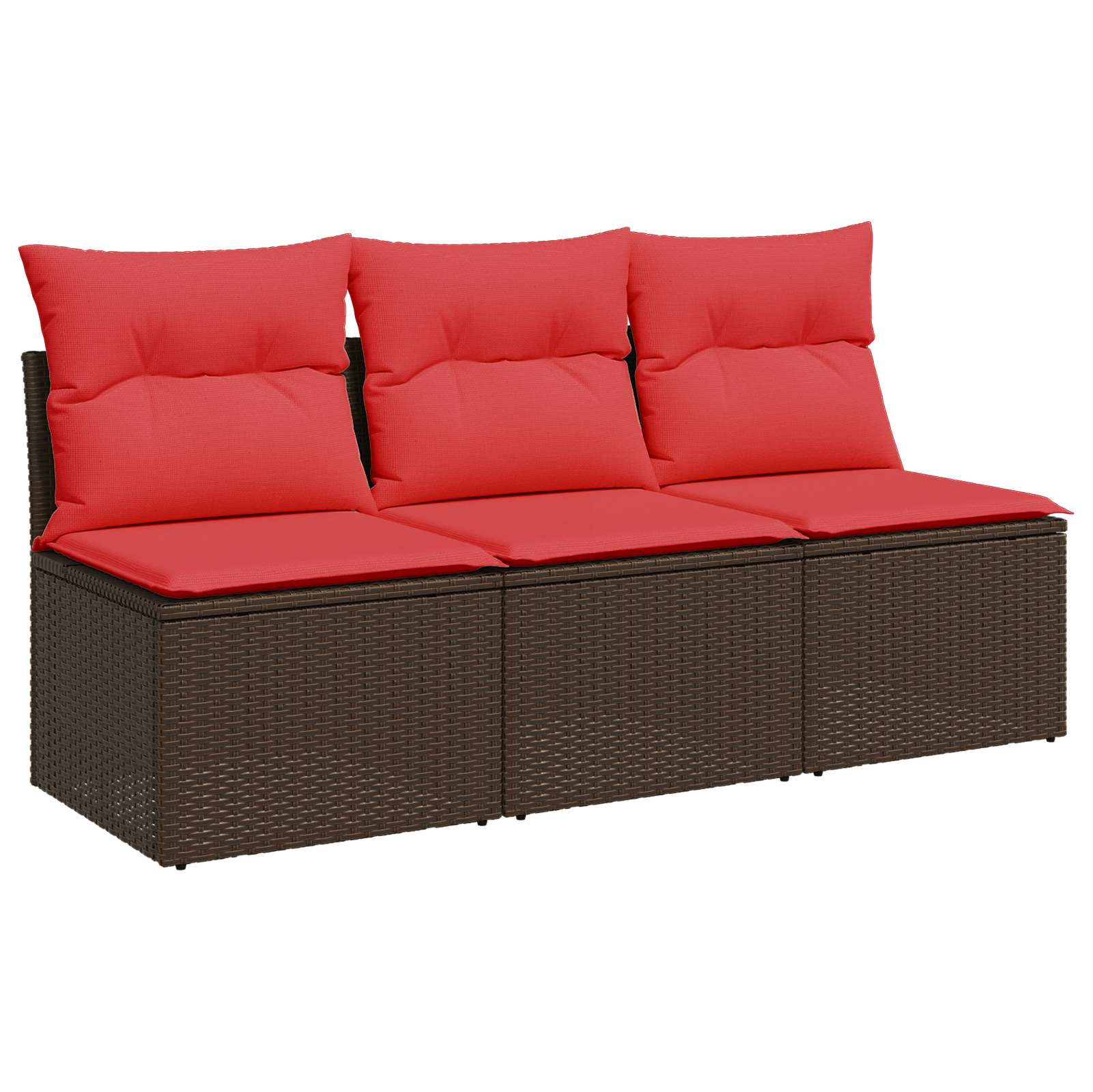 | Tuinbank | met kussen met opslag Bruin 165 x 62 x 69 cm Poly riet