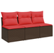 | Tuinbank | met kussen met opslag Bruin 165 x 62 x 69 cm Poly riet