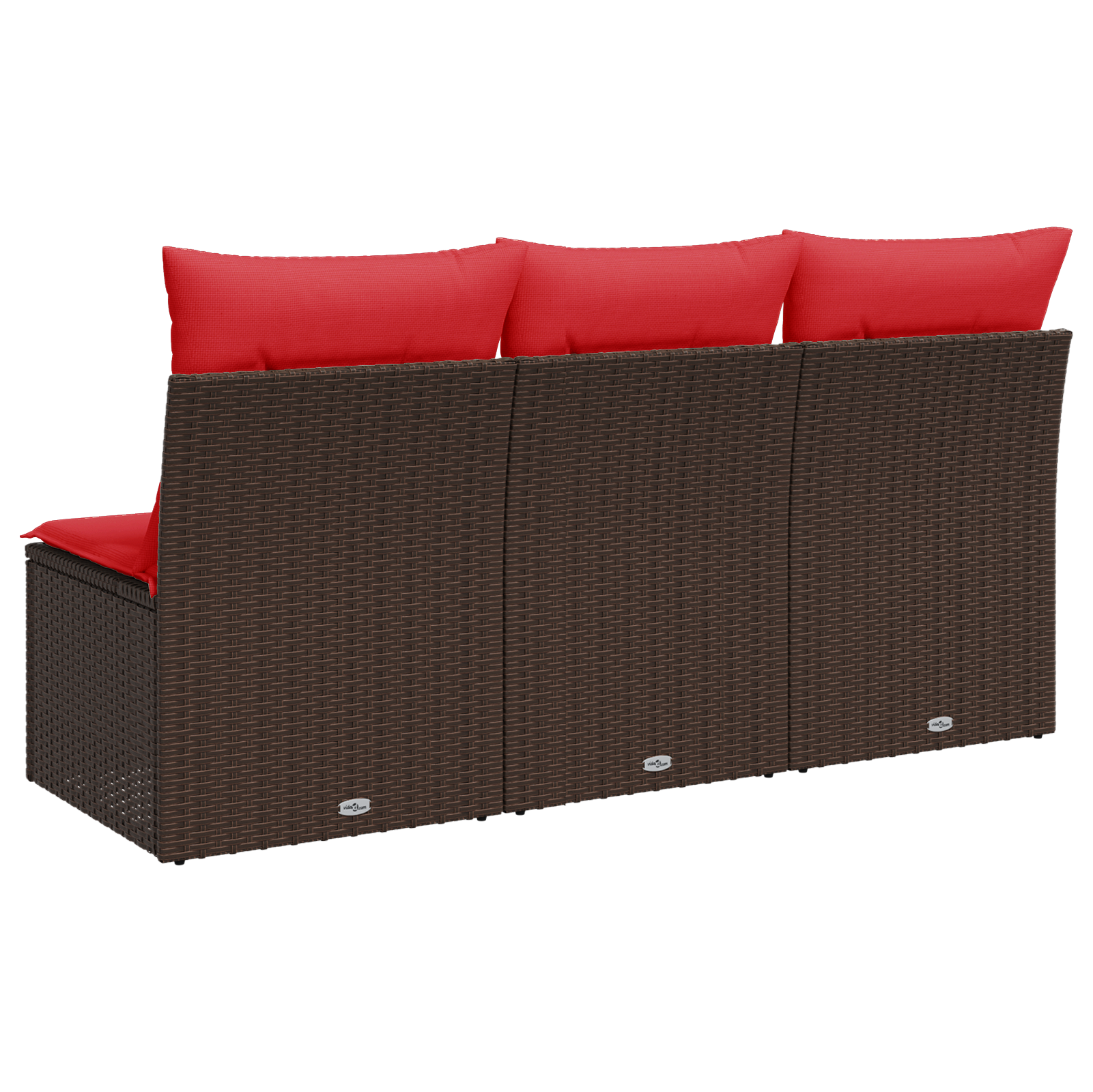 | Tuinbank | met kussen met opslag Bruin 165 x 62 x 69 cm Poly riet