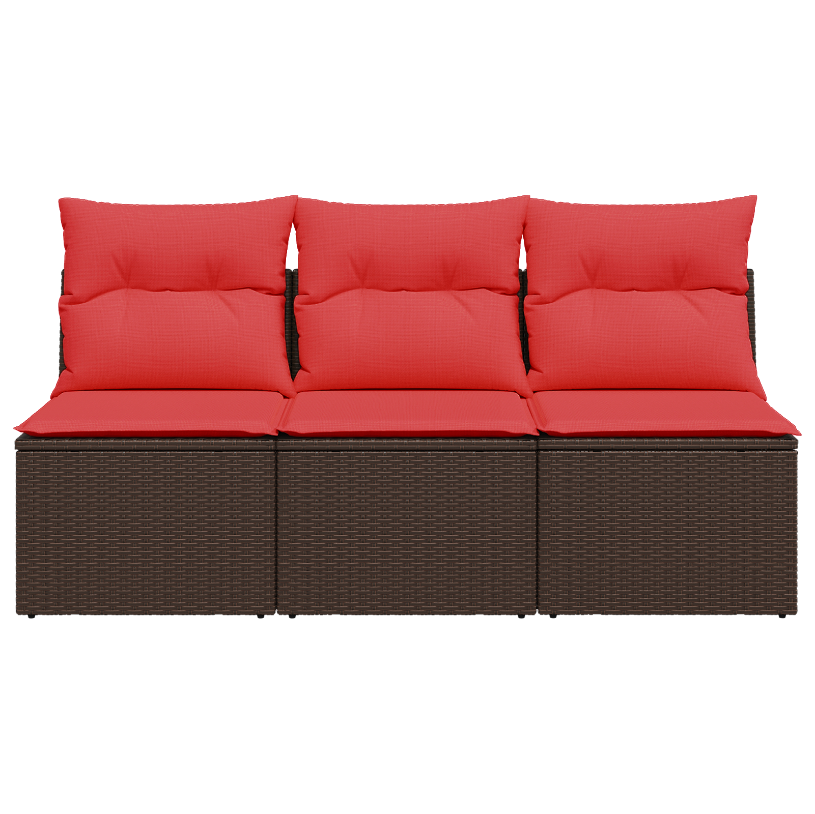 | Tuinbank | met kussen met opslag Bruin 165 x 62 x 69 cm Poly riet