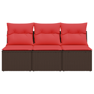 | Tuinbank | met kussen met opslag Bruin 165 x 62 x 69 cm Poly riet