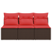 | Tuinbank | met kussen met opslag Bruin 165 x 62 x 69 cm Poly riet
