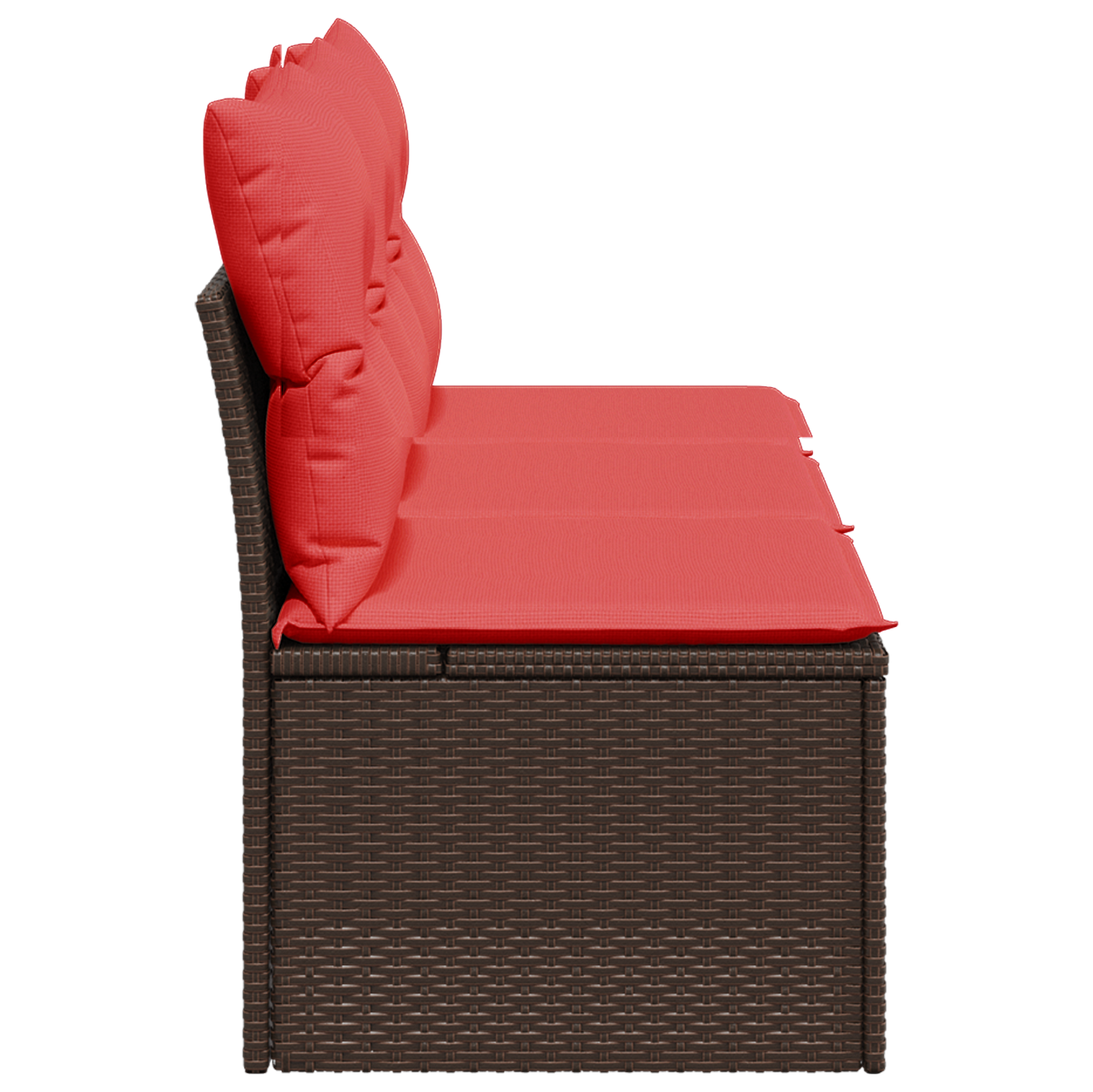 | Tuinbank | met kussen met opslag Bruin 165 x 62 x 69 cm Poly riet
