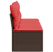 | Tuinbank | met kussen met opslag Bruin 165 x 62 x 69 cm Poly riet