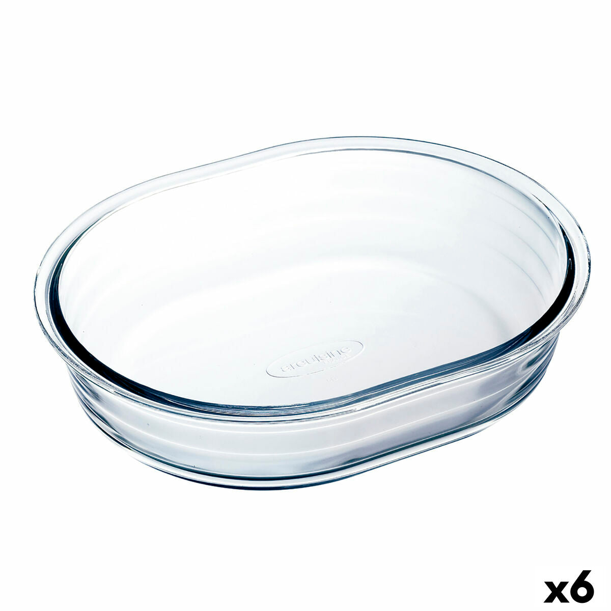 Cakevorm Ô Cuisine Ocuisine Vidrio Transparant Glas Ovalen 25 x 20 x 6 cm 6 Stuks