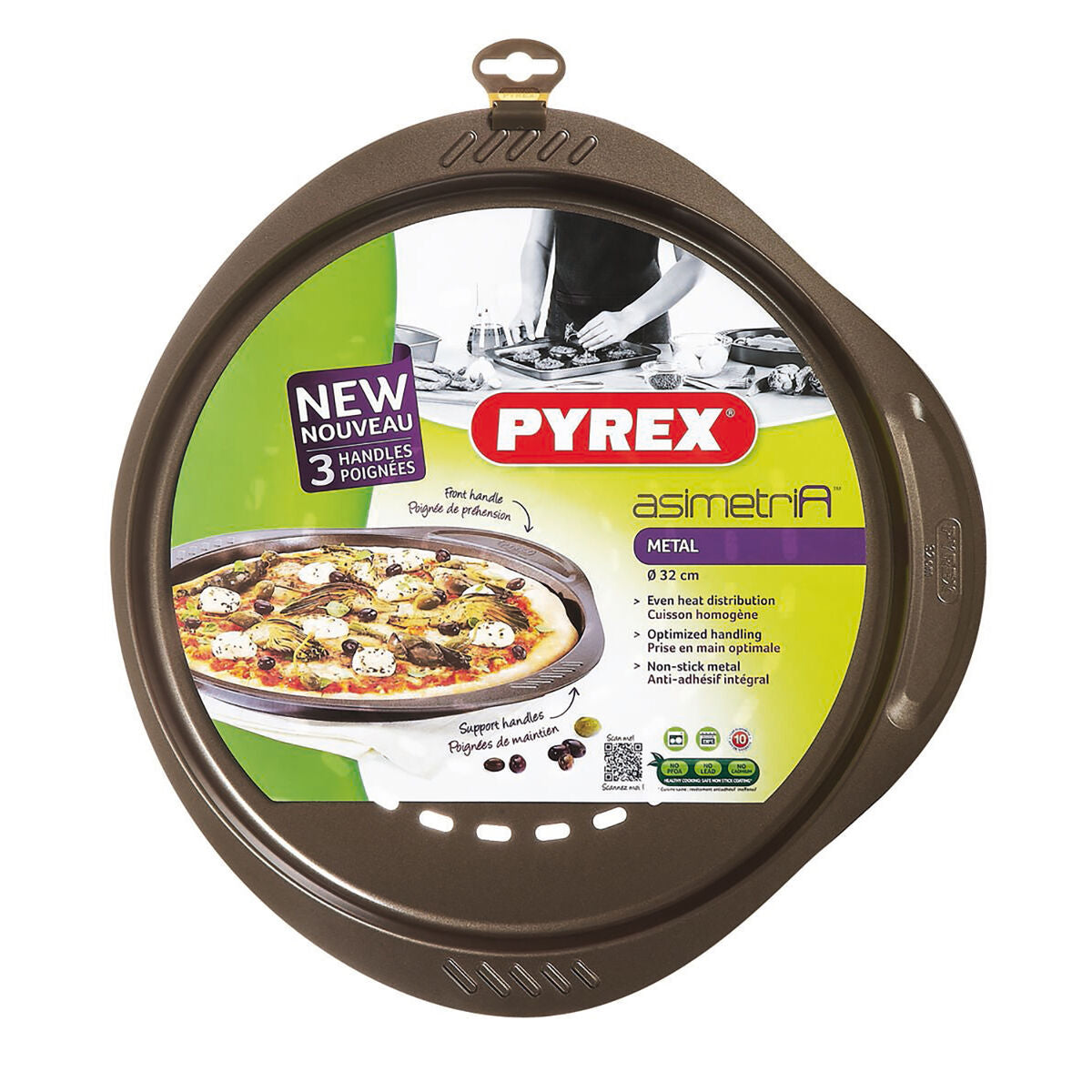 Pizzamal Pyrex Asimetria Metaal Ø 32 cm (6 Stuks)