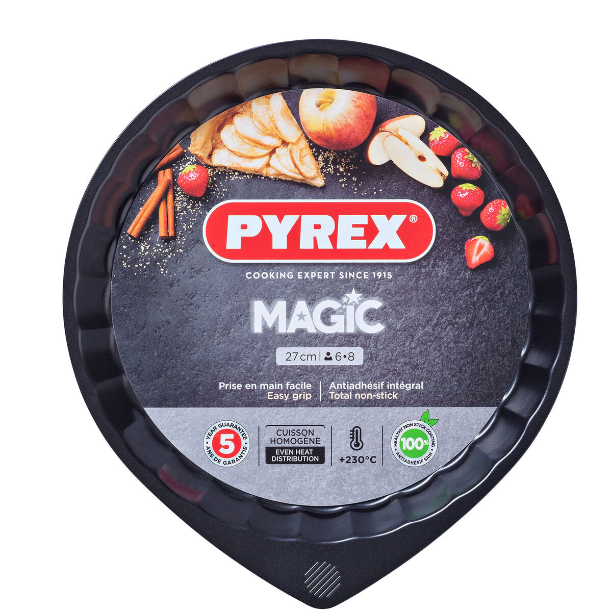 Cakevorm Pyrex Magic Zwart Metaal Plat Cirkelvormig Ø 27 cm 6 Stuks