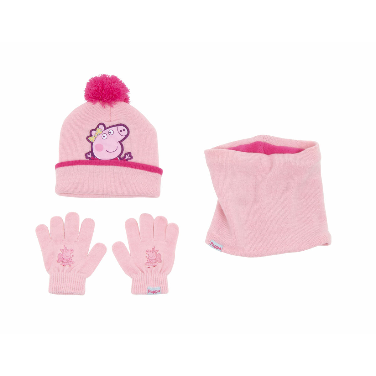 Muts, Handschoenen en Nekwarmer Peppa Pig Cosy corner Roze