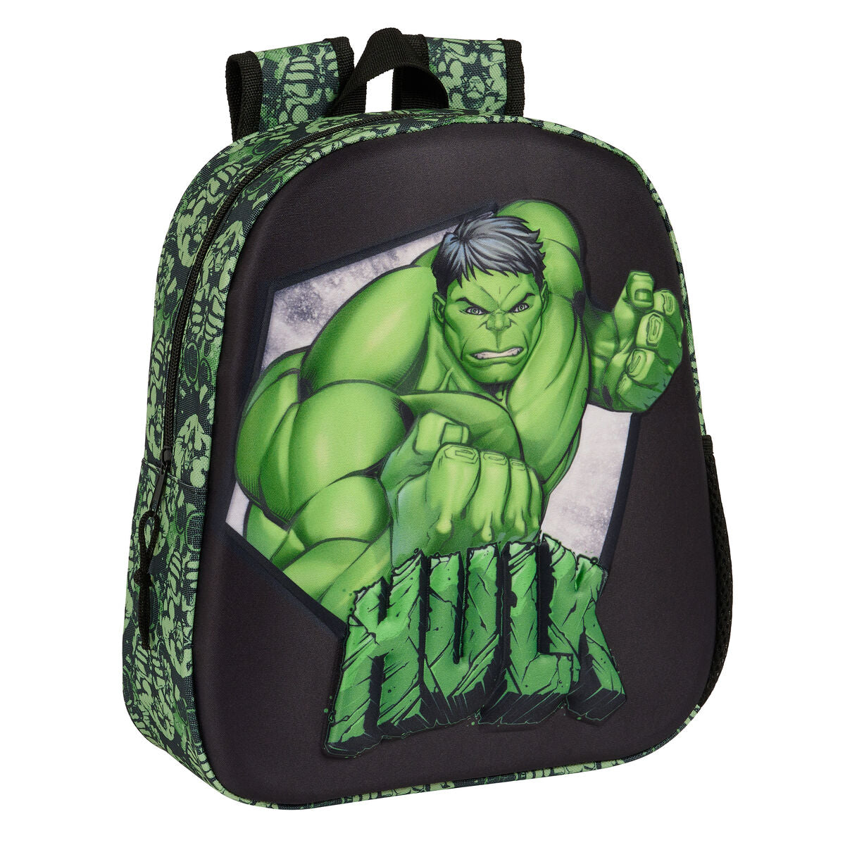 3D-Kinderrugzak Hulk Zwart Groen 27 x 33 x 10 cm