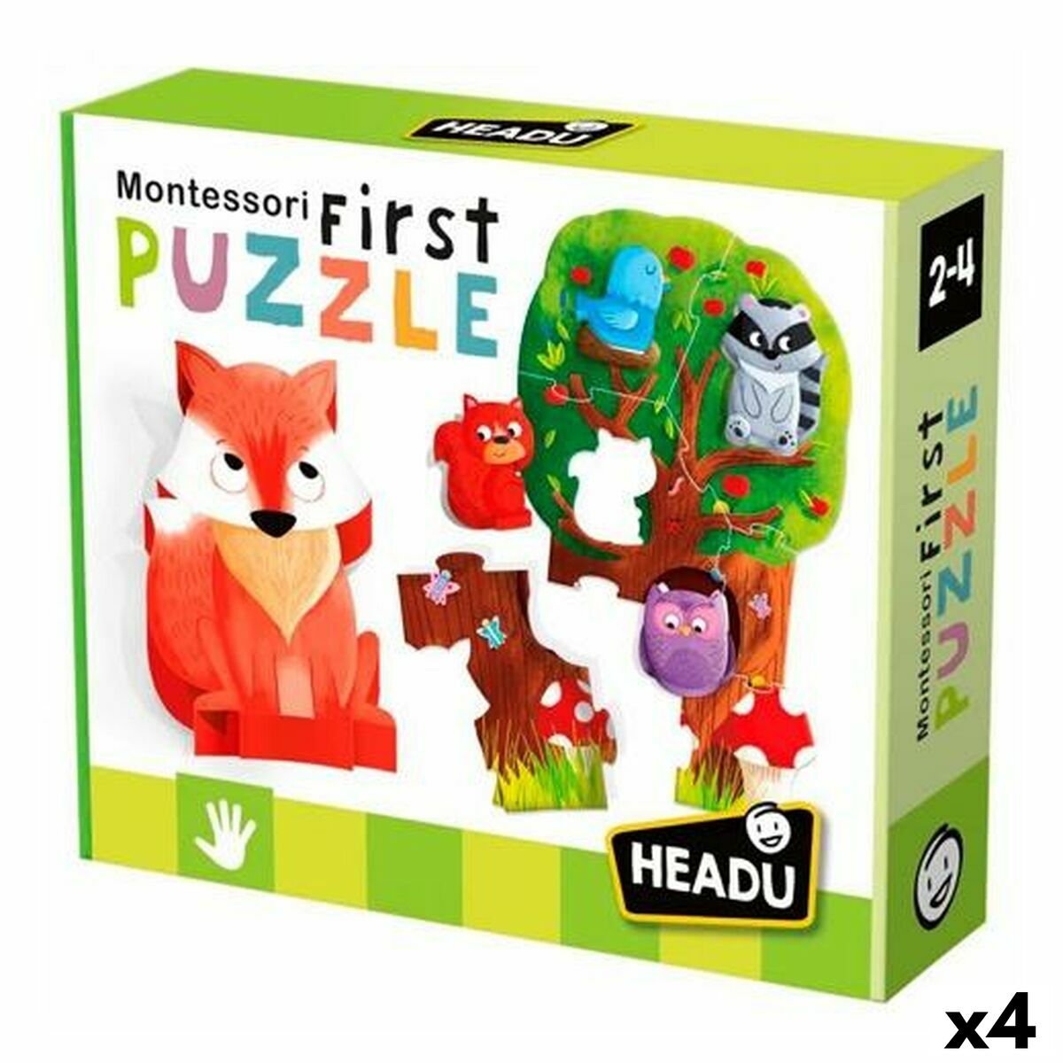 Puzzel HEADU Montessori Bos (4 Stuks)