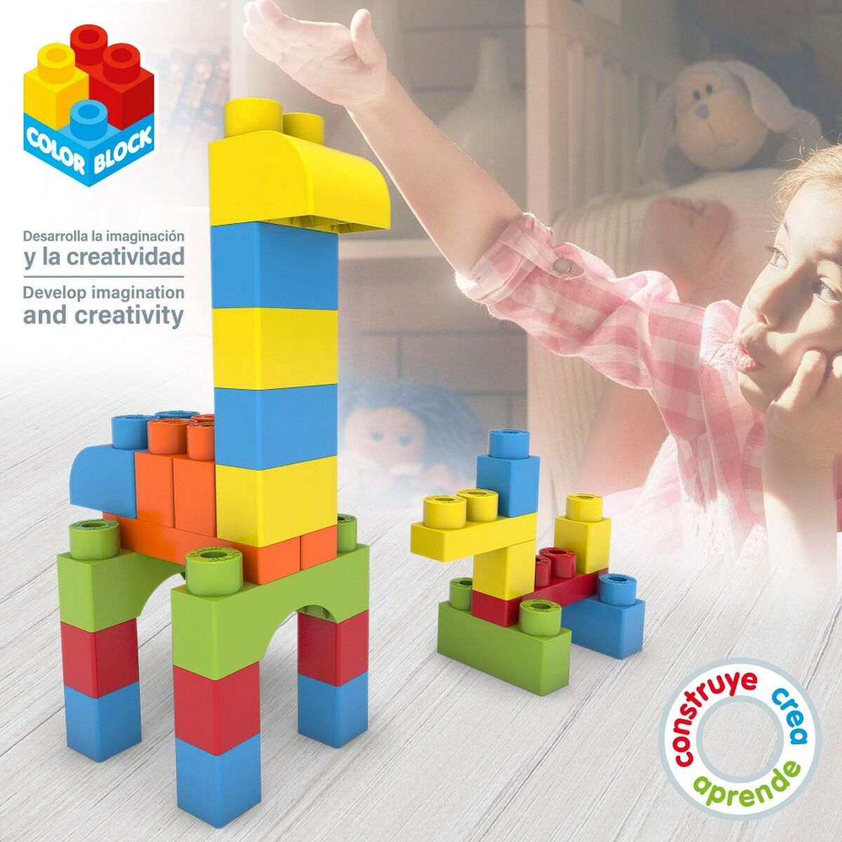 Bouwspel Color Block Basic 80 Onderdelen (4 Stuks)