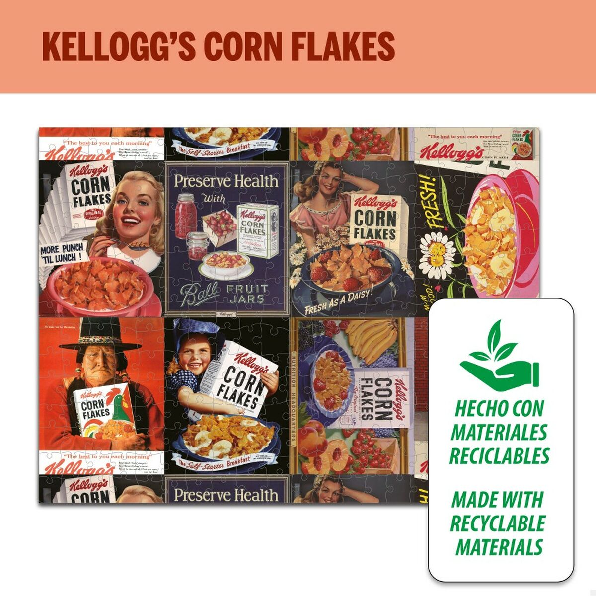 Puzzel Kellogg's Corn Flakes 300 Onderdelen 45 x 60 cm (6 Stuks)