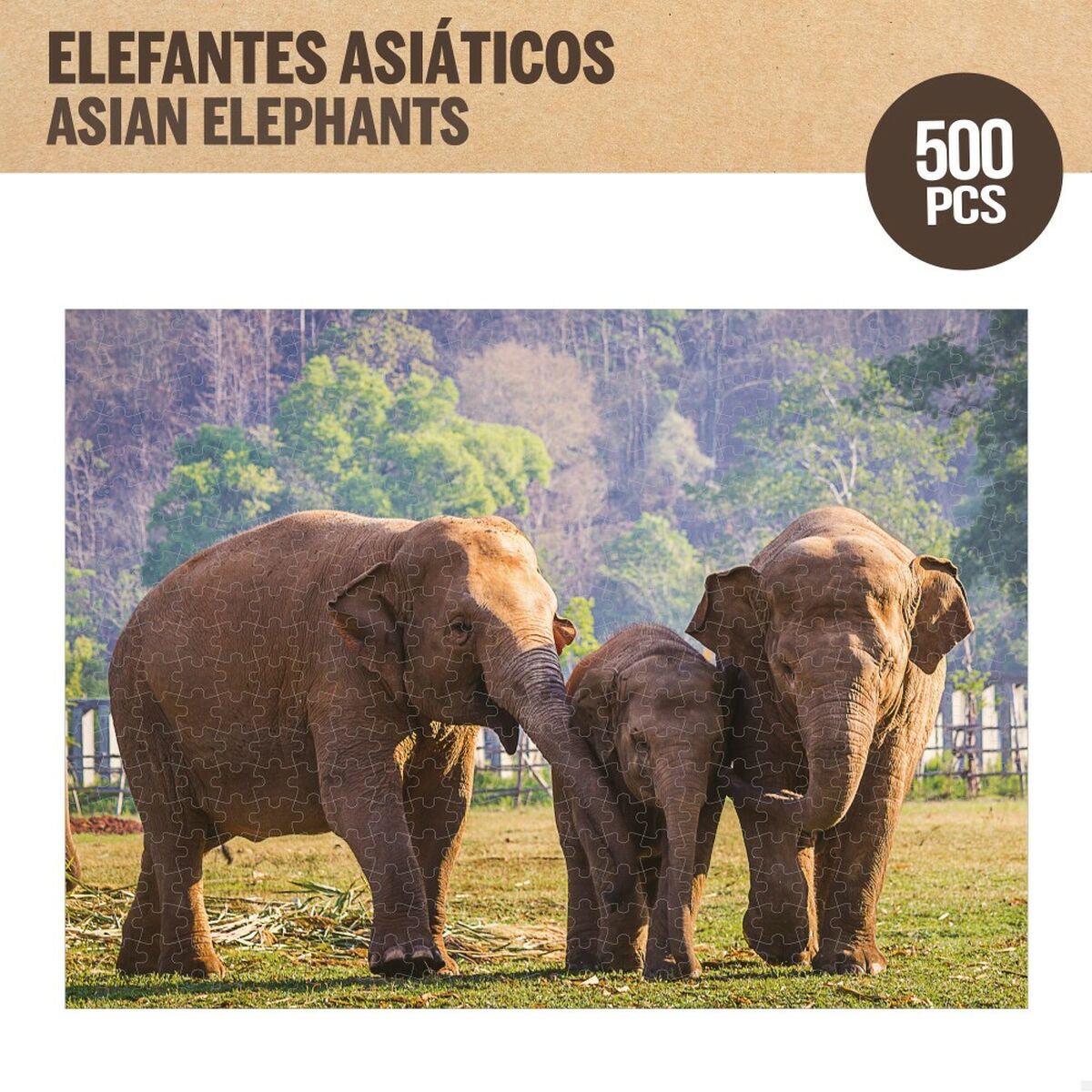Puzzel Colorbaby Elephant 500 Onderdelen 6 Stuks 61 x 46 x 0,1 cm