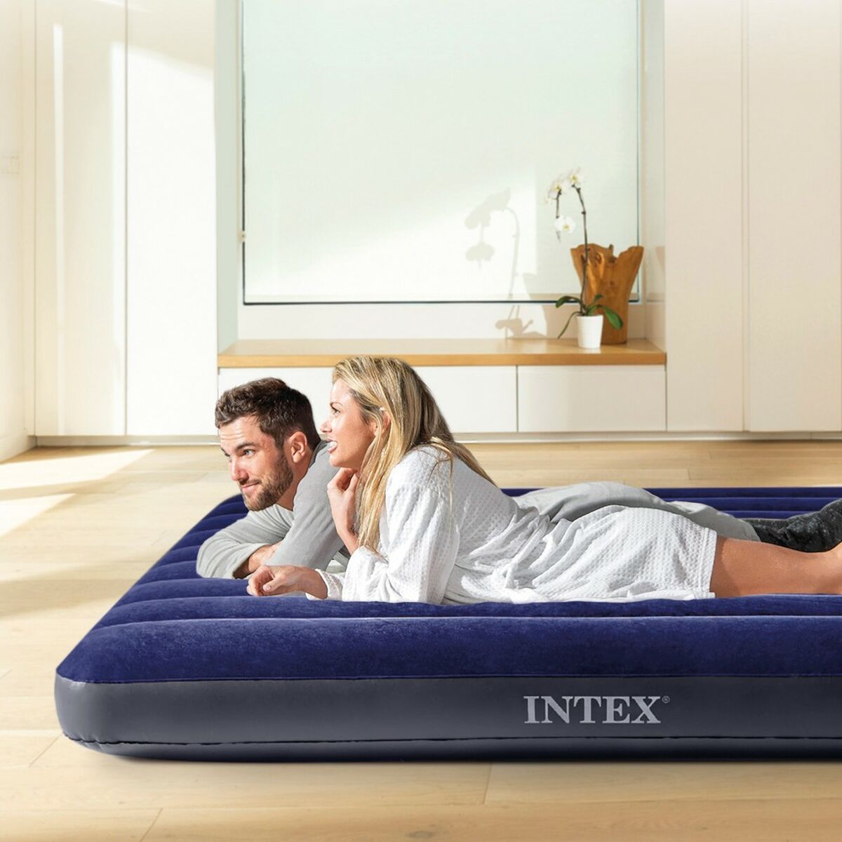 Luchtmatras Intex CLASSIC DOWNY 137 x 25 x 191 cm (3 Stuks)