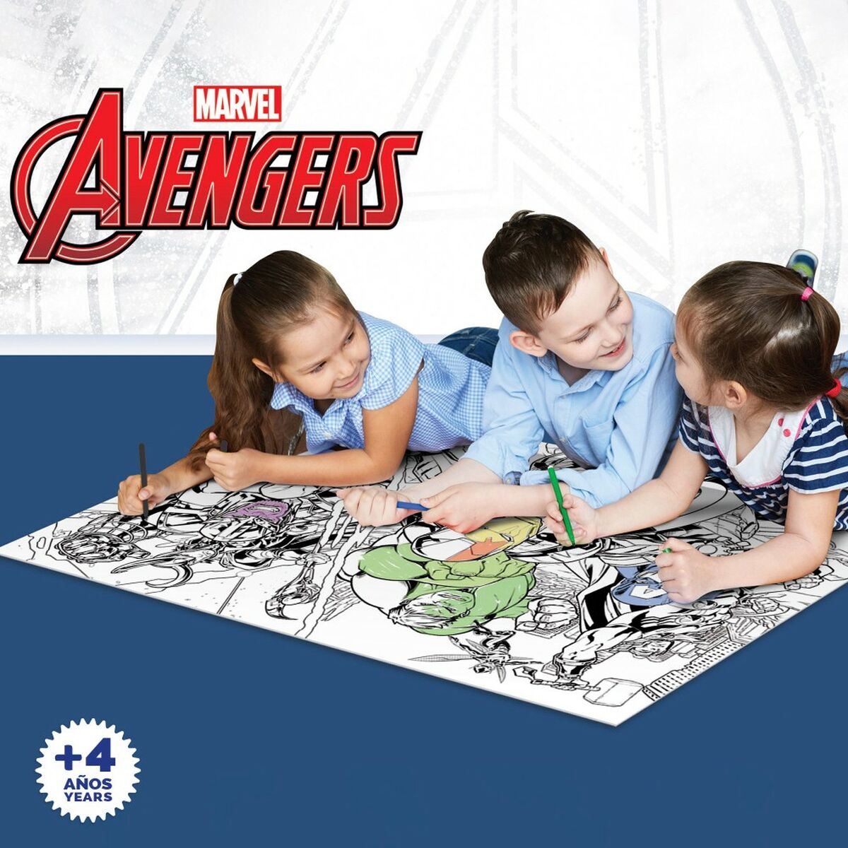 Kinderpuzzel The Avengers Dubbelzijdig 108 Onderdelen 70 x 1,5 x 50 cm (6 Stuks)