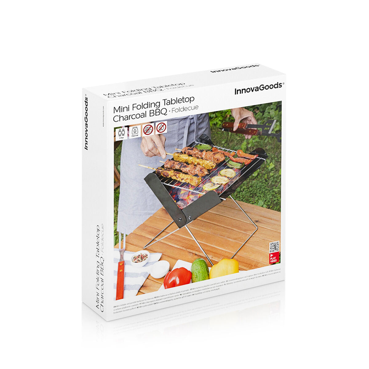 Mini Draagbare Opvouwbare Houtskoolbarbecue Foldecue InnovaGoods