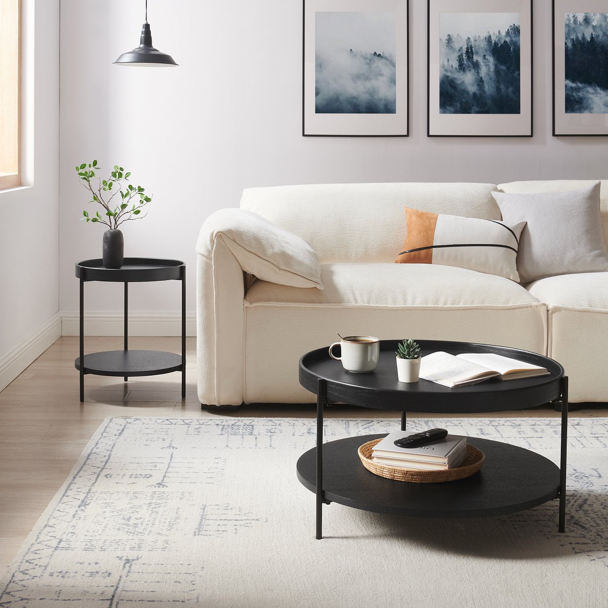Salontafel Ø 69 cm zwart