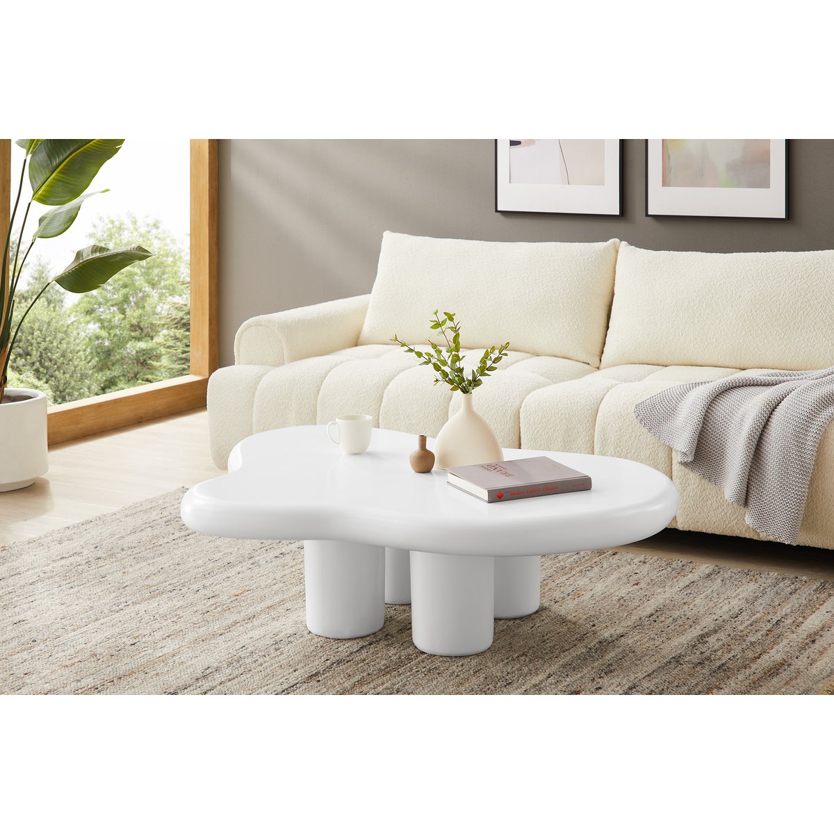 Salontafel 123x89 cm wit