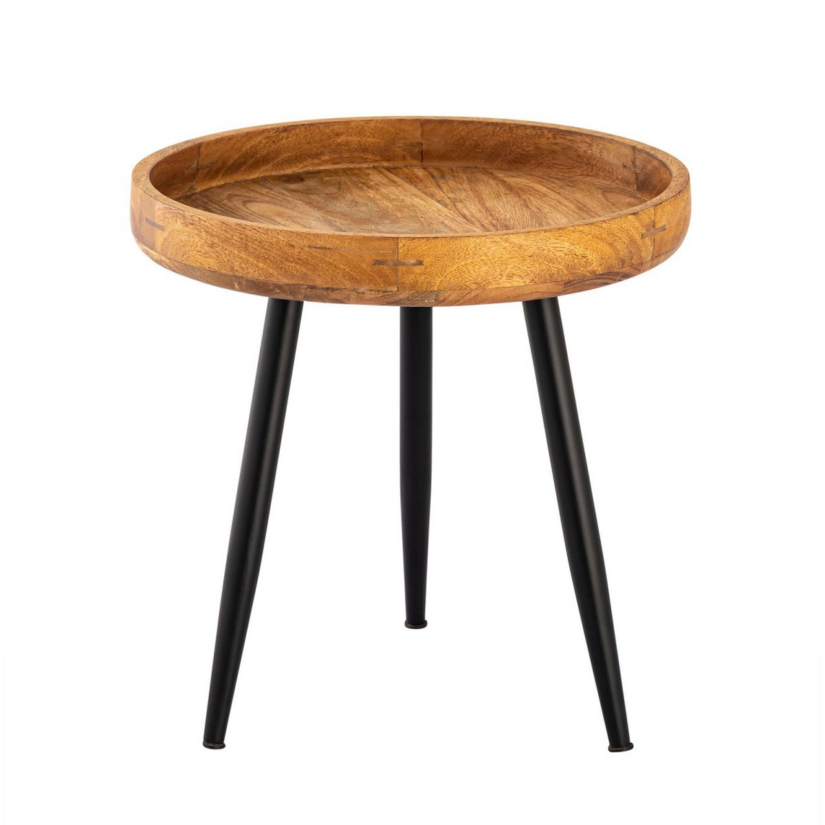 Bijzettafel hout rond Ø 40 of 50 cm 2e keuze Vancouver salontafel woonkamer tafel benen zwarte mat