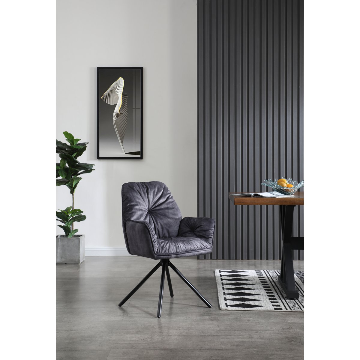 Fauteuil met 360° draaifunctie, zwart