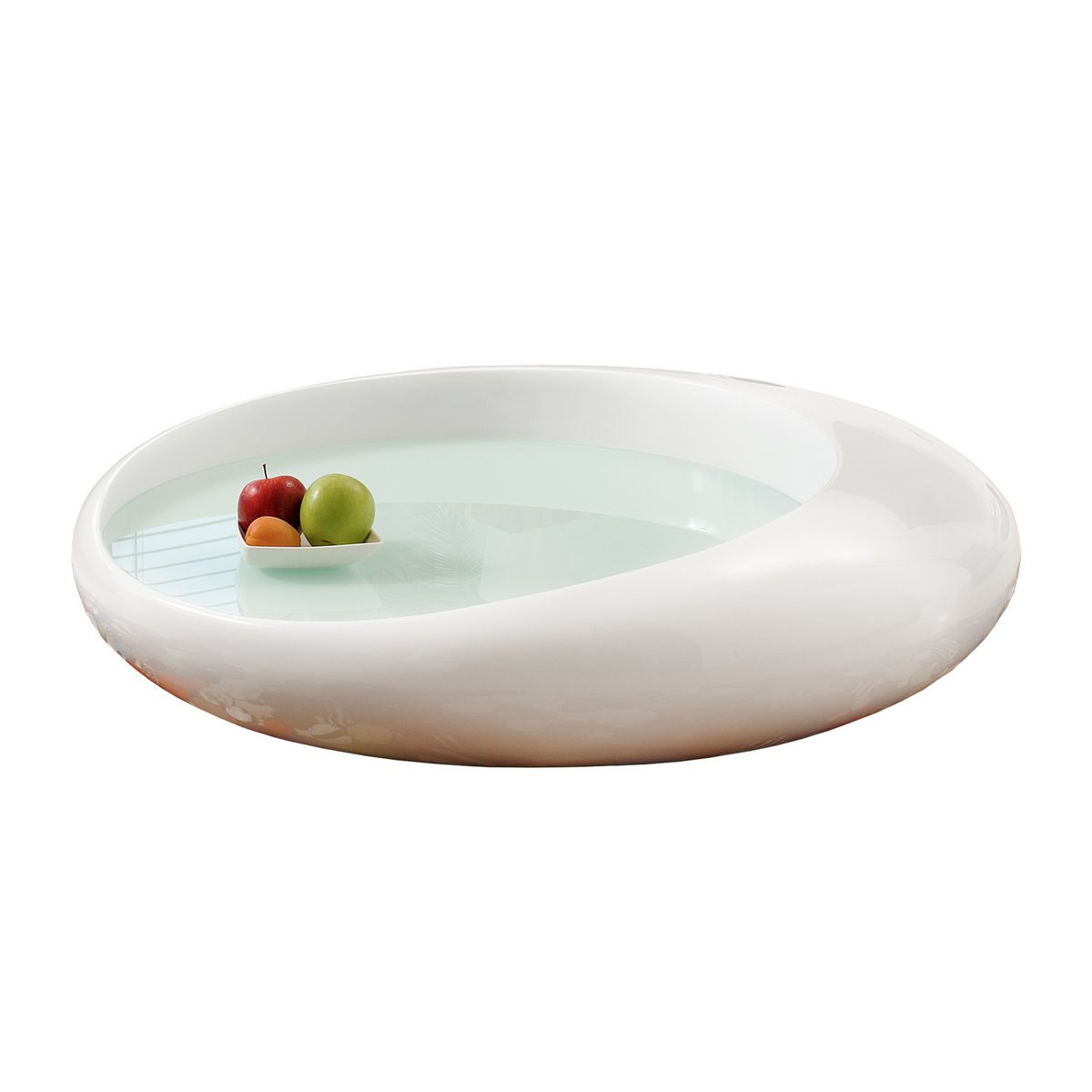 Salontafel 100x100x25 cm wit glasvezel