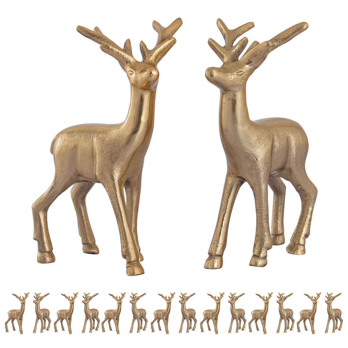 Decoratie Figuur herten VE 8x 2 stukken Tabel Decoratie Dierfiguur Silver o. Gold Metal Christmas Decoratie