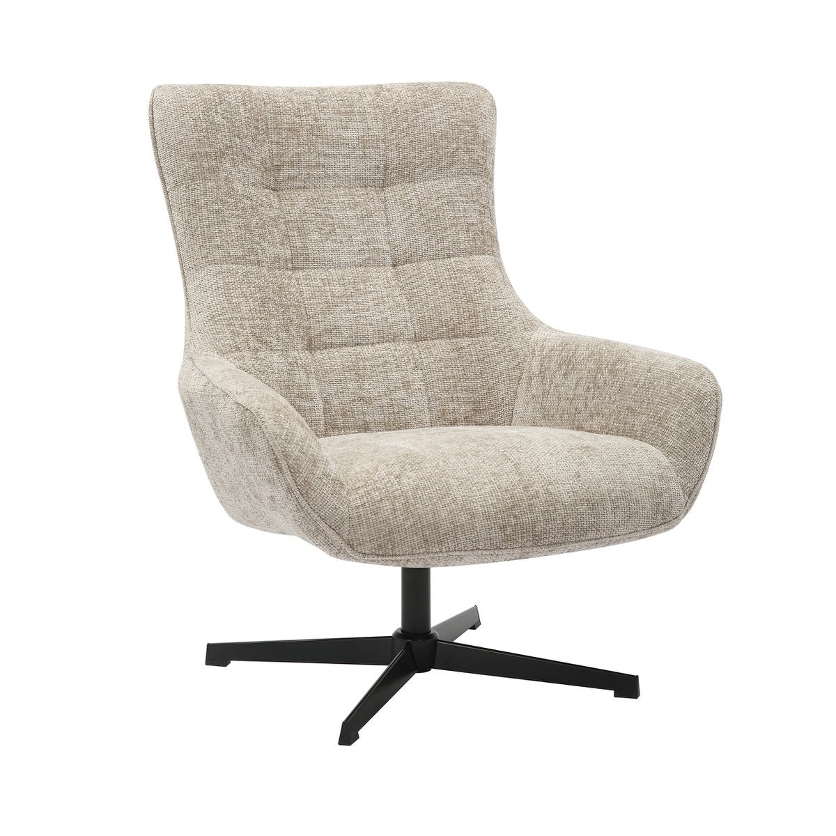 Fauteuil chenille stof lichtgrijs