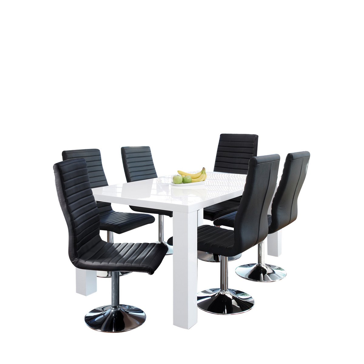 Eetkamerstoelen zwart kunstleerlook set van 4