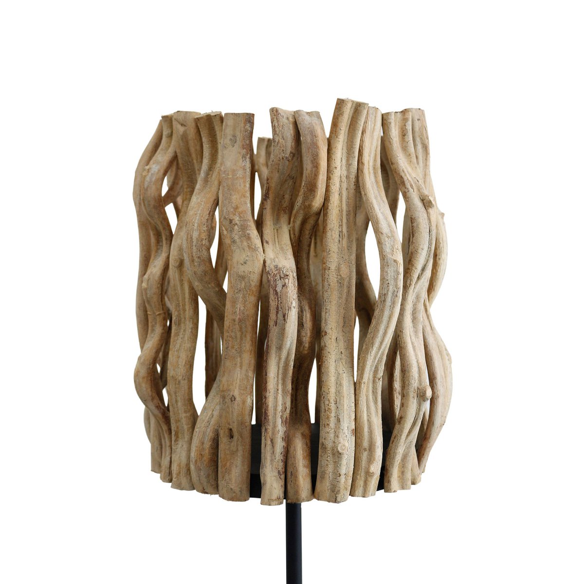 Vloerlamp drijfhout naturel/zwart 140 cm