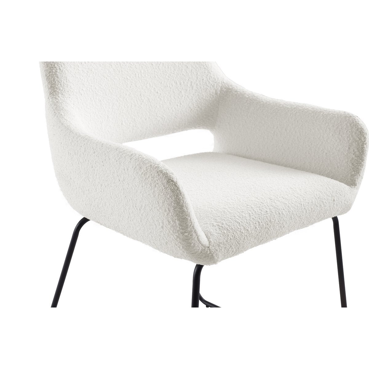 Fauteuil met ruguitsparing Bouclé stof wit