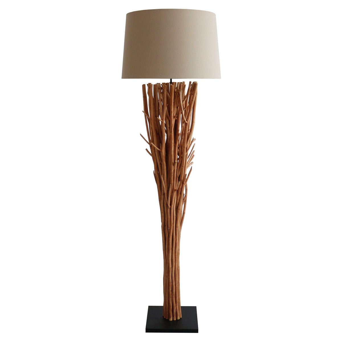 Vloerlamp drijfhout naturel/wit 175 cm