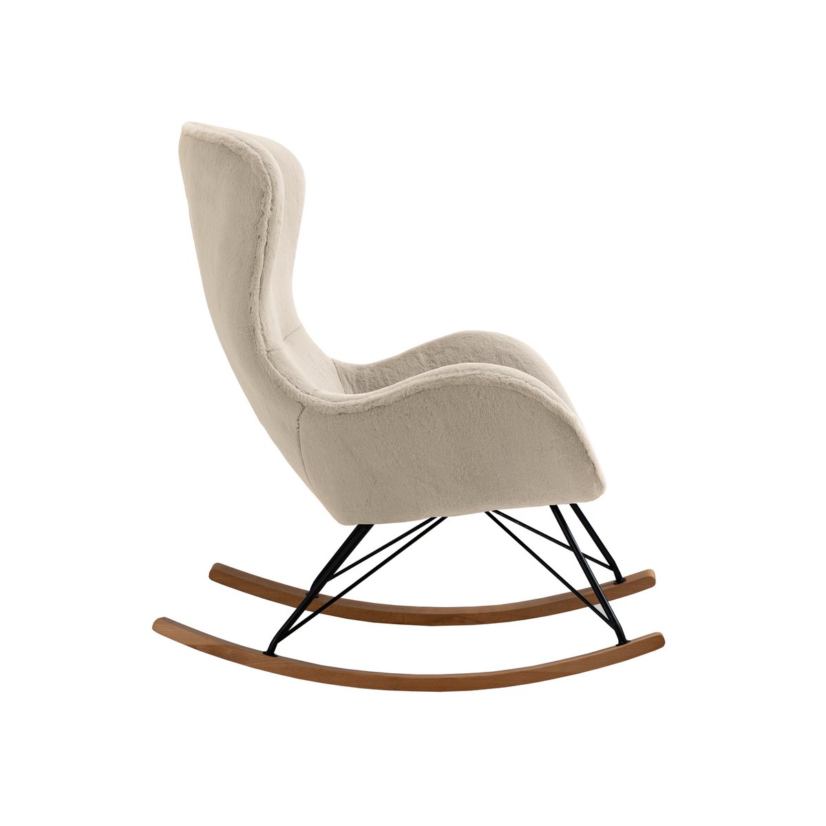 Schommelstoel in lamsvachtlook beige
